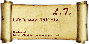 Löwbeer Tácia névjegykártya